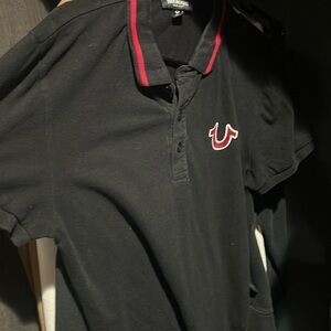 True Religion Black and Red Polo